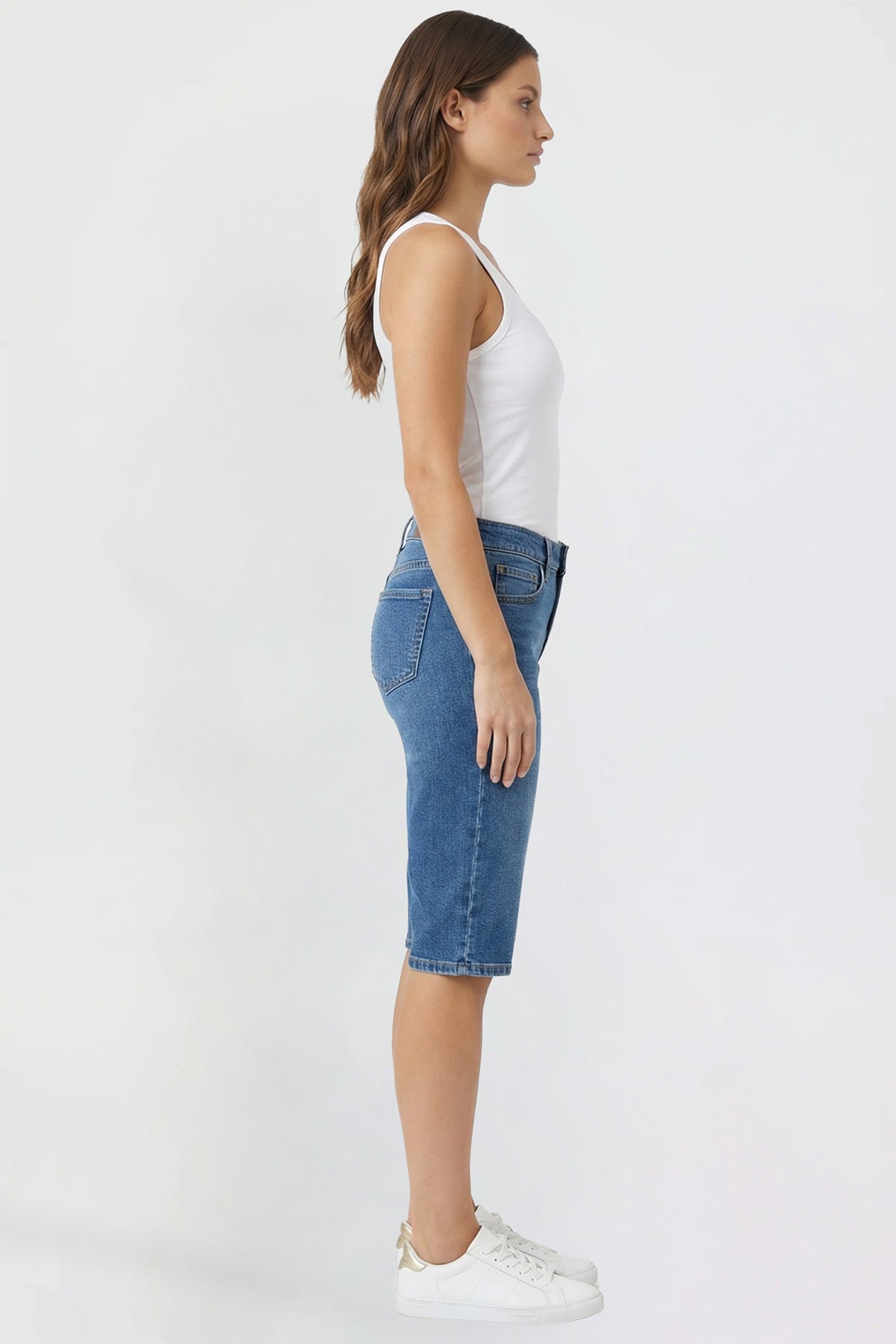Ymi Women's Luxe Essential Capri in N Indigo Blue view 12 (bottom)