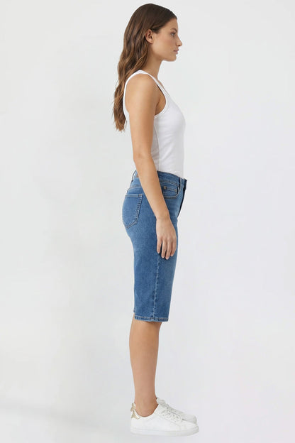 Ymi Women's Luxe Essential Capri in N Indigo Blue view 12 (bottom)