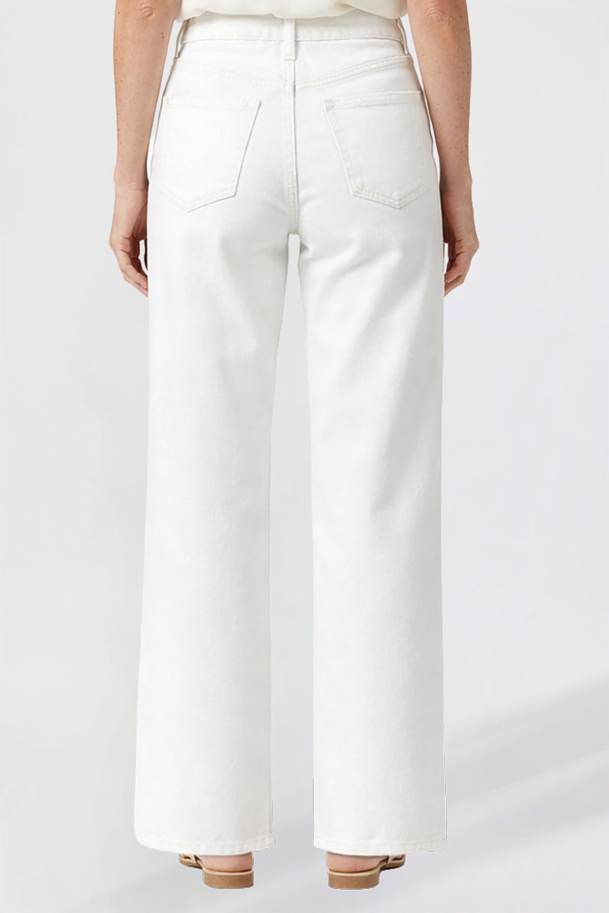 Ymi Women's Luxe High Rise Wide Leg Jeans in K White view 4 - High-Waisted - Women'S Luxe Jeans (bottom)