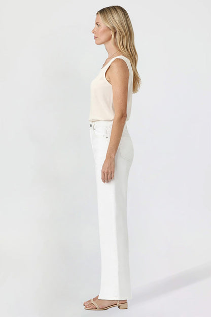 Ymi Women's Luxe High Rise Wide Leg Jeans in K White view 5 - High-Waisted - Women'S Luxe Jeans (bottom)