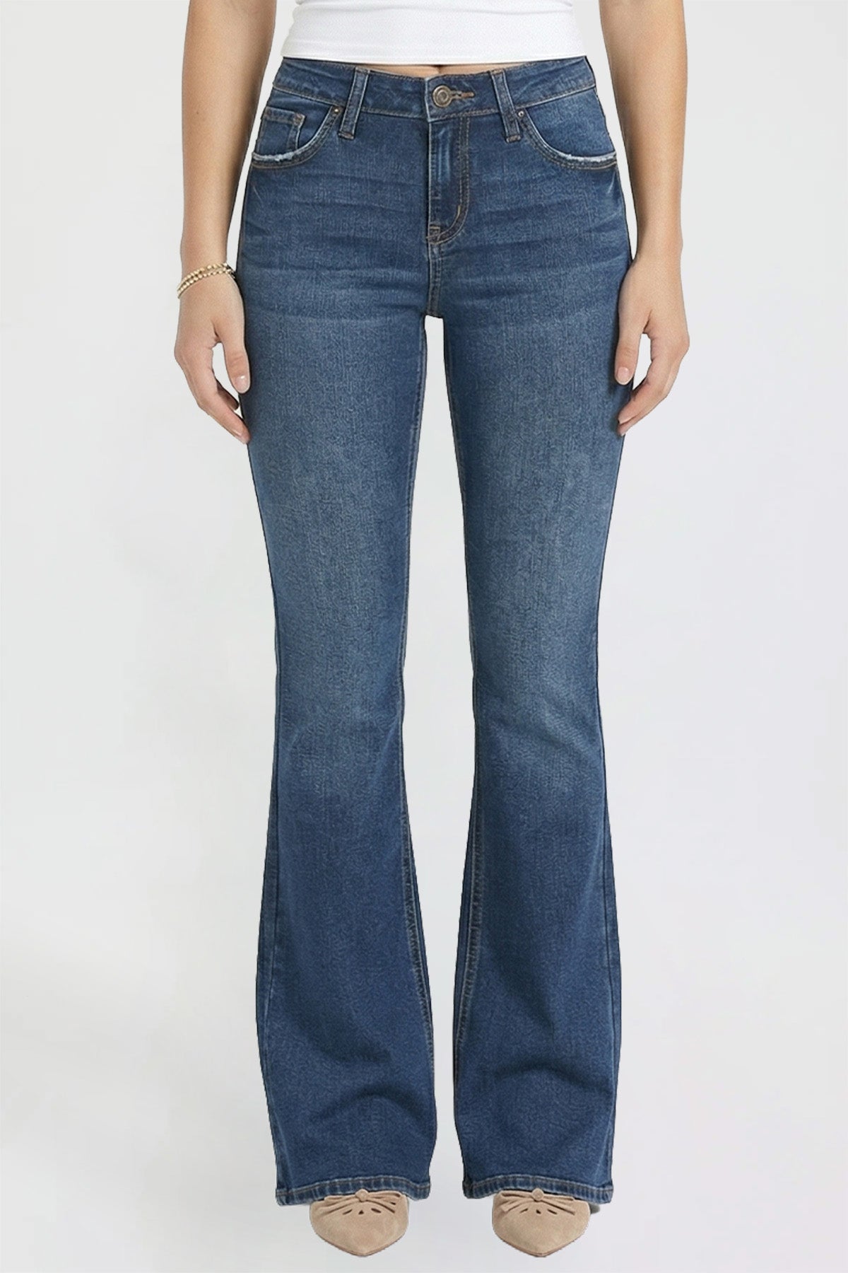 Ymi Women's Luxe Jessie Bootcut Jeans in S Midnight Sky Blue view 2 - Women'S Luxe Jeans (bottom)