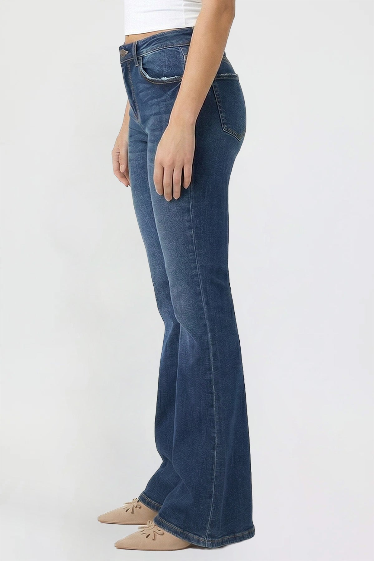 Ymi Women's Luxe Jessie Bootcut Jeans in S Midnight Sky Blue view 3 - Women'S Luxe Jeans (bottom)