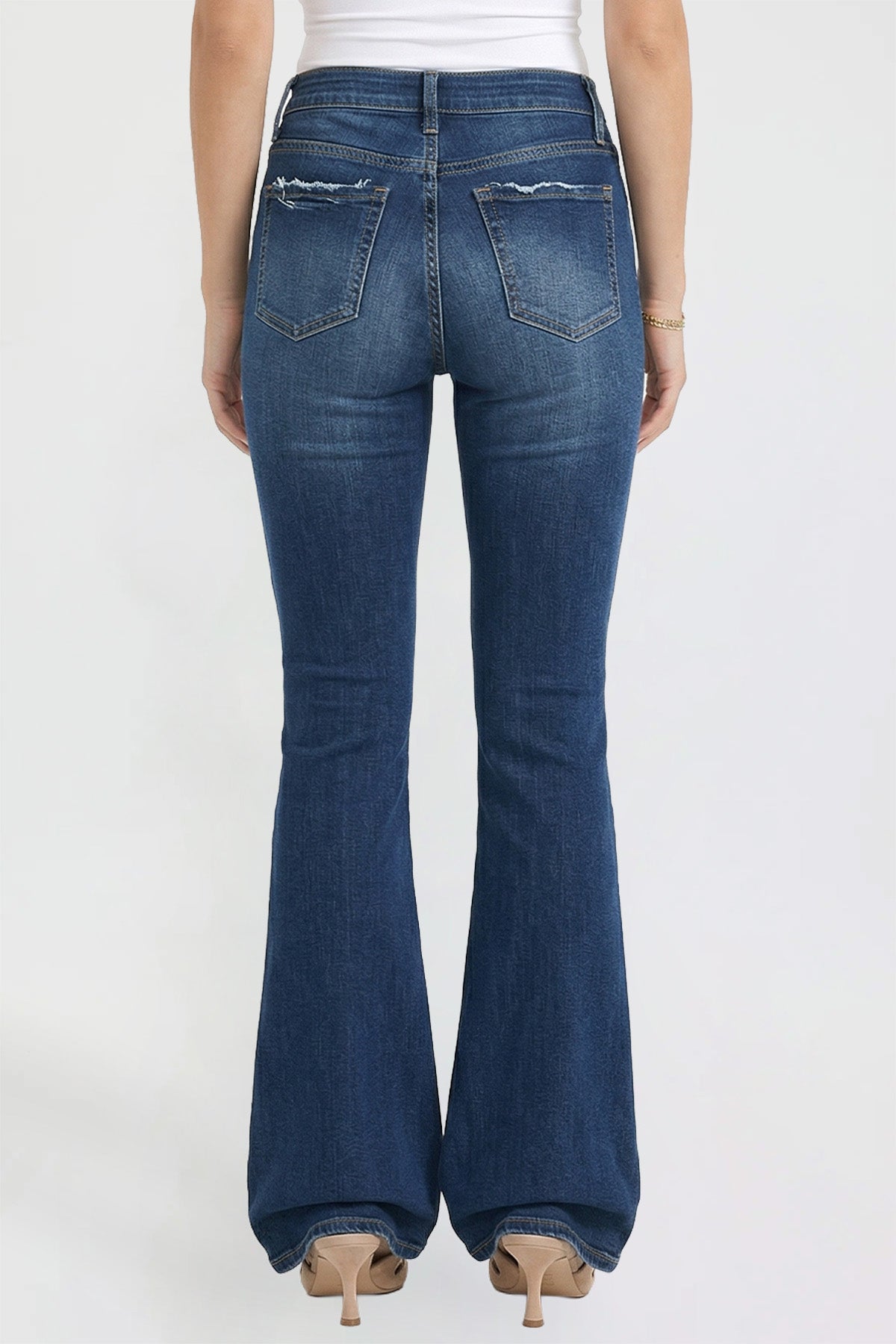 Ymi Women's Luxe Jessie Bootcut Jeans in S Midnight Sky Blue view 4 - Women'S Luxe Jeans (bottom)