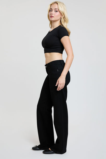 Ymi Women's Luxe Low Rise Wannabettabutt Wide Leg Jeans in R Olympic Blue view 14 - Ymi Womens Pants (bottom)