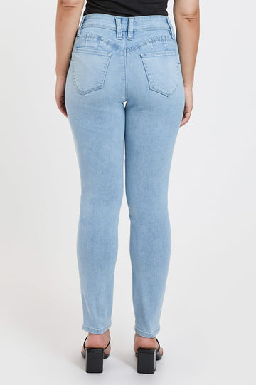 Ymi Women's Petite Curve Confidence Mid Rise Skinny - MeeeShop Women's Fashion