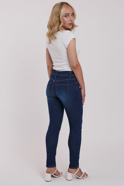 Ymi Women's Petite Sustainable High Rise Skinny Jeans view 15 - High-Waisted - Womens Petite Jeans With Elastic Waist
