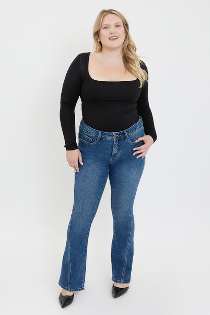 Ymi Women's plus Curve Seam Flare Jeans view 16 - Ymi Womens Pants (bottom)