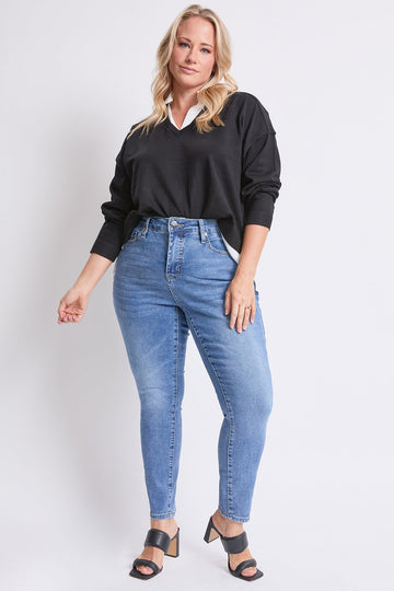 Ymi Women's plus High Rise Basic 5 Pocket Skinny Jeans - MeeeShop Women's Fashion
