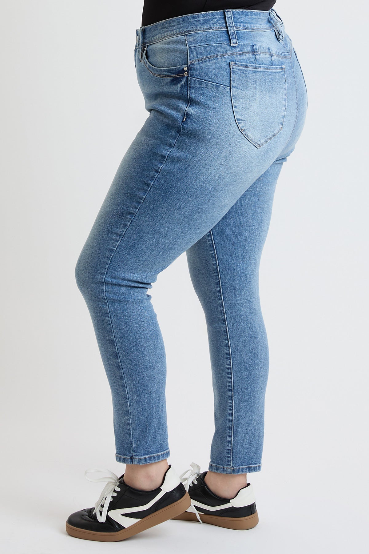 Ymi Women's plus High Rise Curve Confidence Skinny Jeans view 15 - High-Waisted - Women'S Plus Jeans On Sale (bottom)