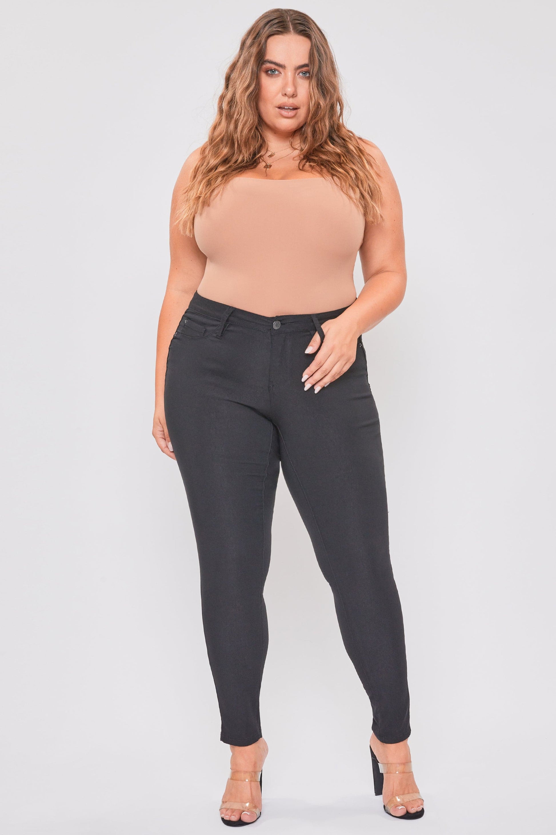 Ymi Women's plus Hyperstretch Skinny Pants in Black - Comfort Stretch - Ymi Womens Jeans (bottom)
