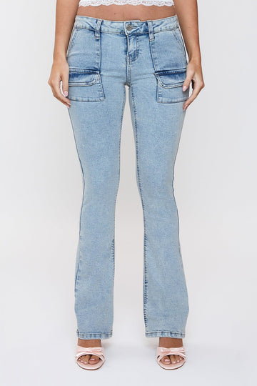 Ymi Women's Porkchop Pocket Bootcut Jeans - MeeeShop Women's Fashion