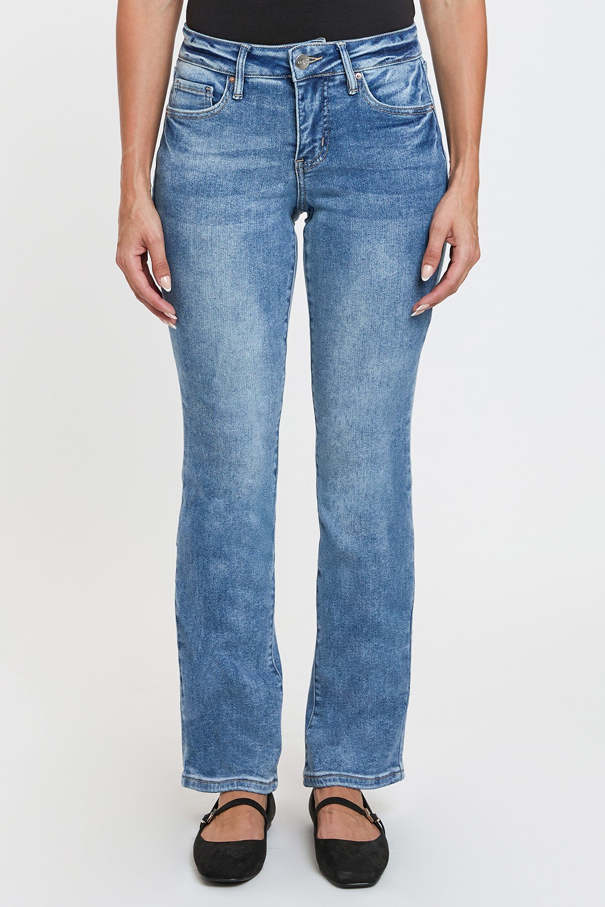 Ymi Women's Premium Stretch Bootcut Jeans in M Medium Blue view 2 - Comfort Stretch - Women'S Premium Jeans Brand