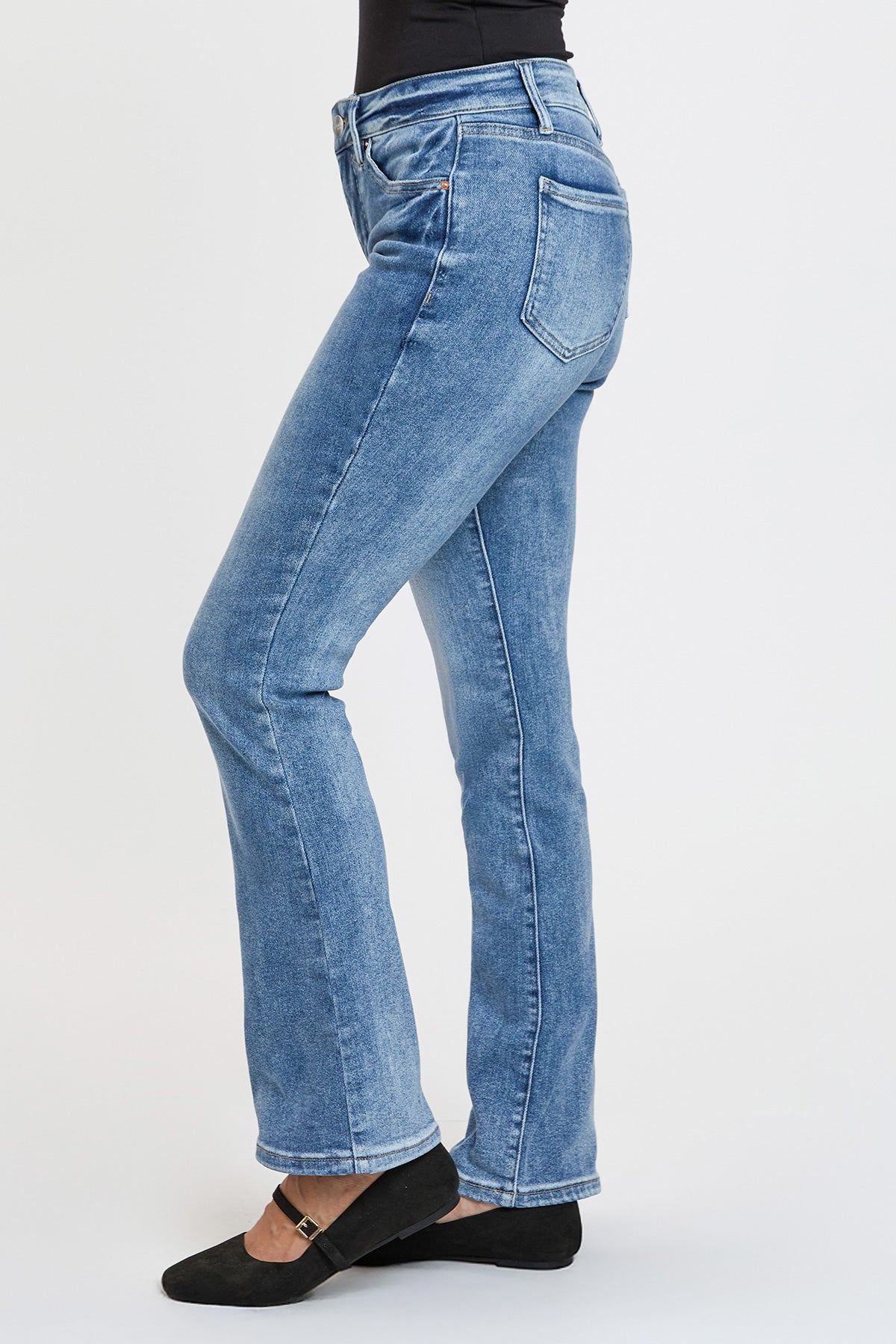 Ymi Women's Premium Stretch Bootcut Jeans in M Medium Blue view 3 - Comfort Stretch - Women'S Premium Jeans Brand