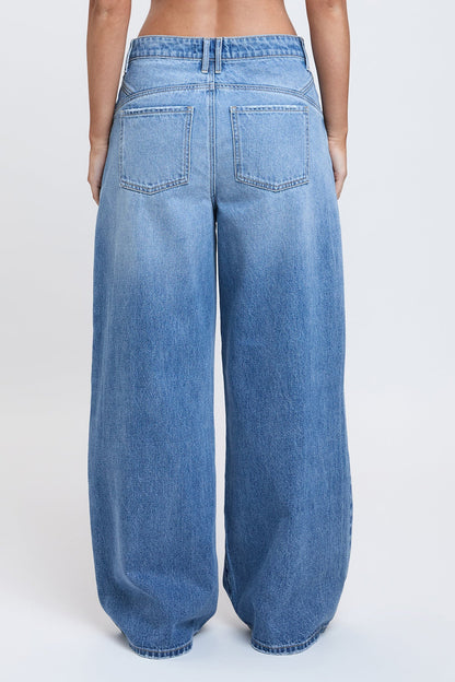 Ymi Women's Relaxed Extra Baggy Wide Leg Jeans in C Sky Blue view 12 - Relaxed Fit - Ymi Womens Pants (bottom)