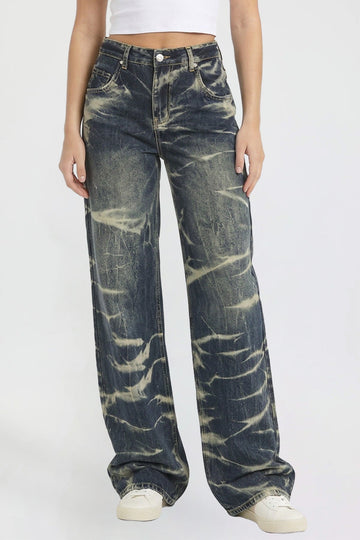 Ymi Women's Wide Leg Essential Baggy Jeans in S Midnight Sky Blue view 2 - Women'S Wide Jeans Outfit (bottom)