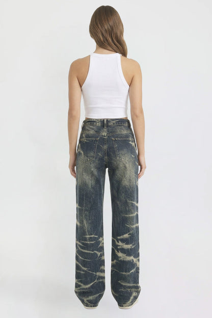 Ymi Women's Wide Leg Essential Baggy Jeans in S Midnight Sky Blue view 6 - Women'S Wide Jeans Outfit (bottom)