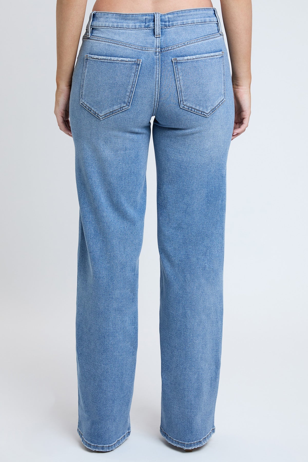 Ymi Women's Wide Leg Jeans in Y Washed Blue view 19 - Ymi Womens Pants (bottom)