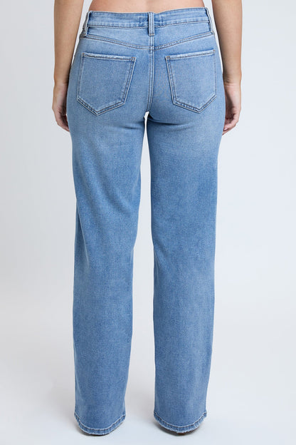 Ymi Women's Wide Leg Jeans in Y Washed Blue view 19 - Ymi Womens Pants (bottom)