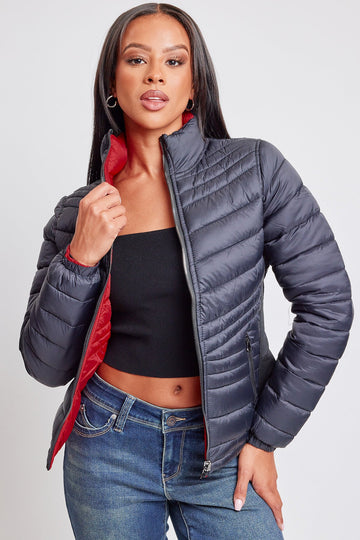 Ymi Women's Winter Reversible Fitted Puffer Jacket - MeeeShop Women's Fashion