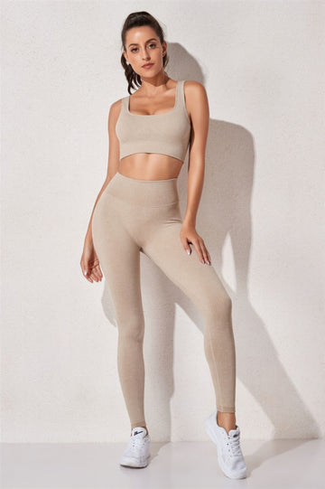 Yoga Two Piece Set in Pink - Yoga Set Two Piece (one-piece)