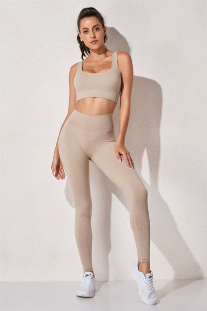 Yoga Two Piece Set in Pink - Yoga Set Two Piece (one-piece)