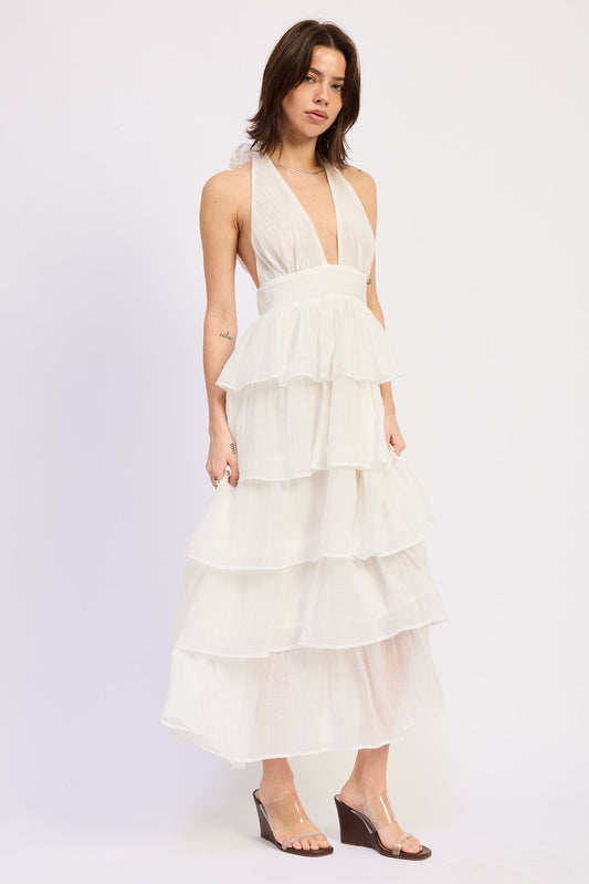 Yvonne Midi Dress in Off-White view 2 - Yvonne Midi Dress Adeline Floral Yellow
