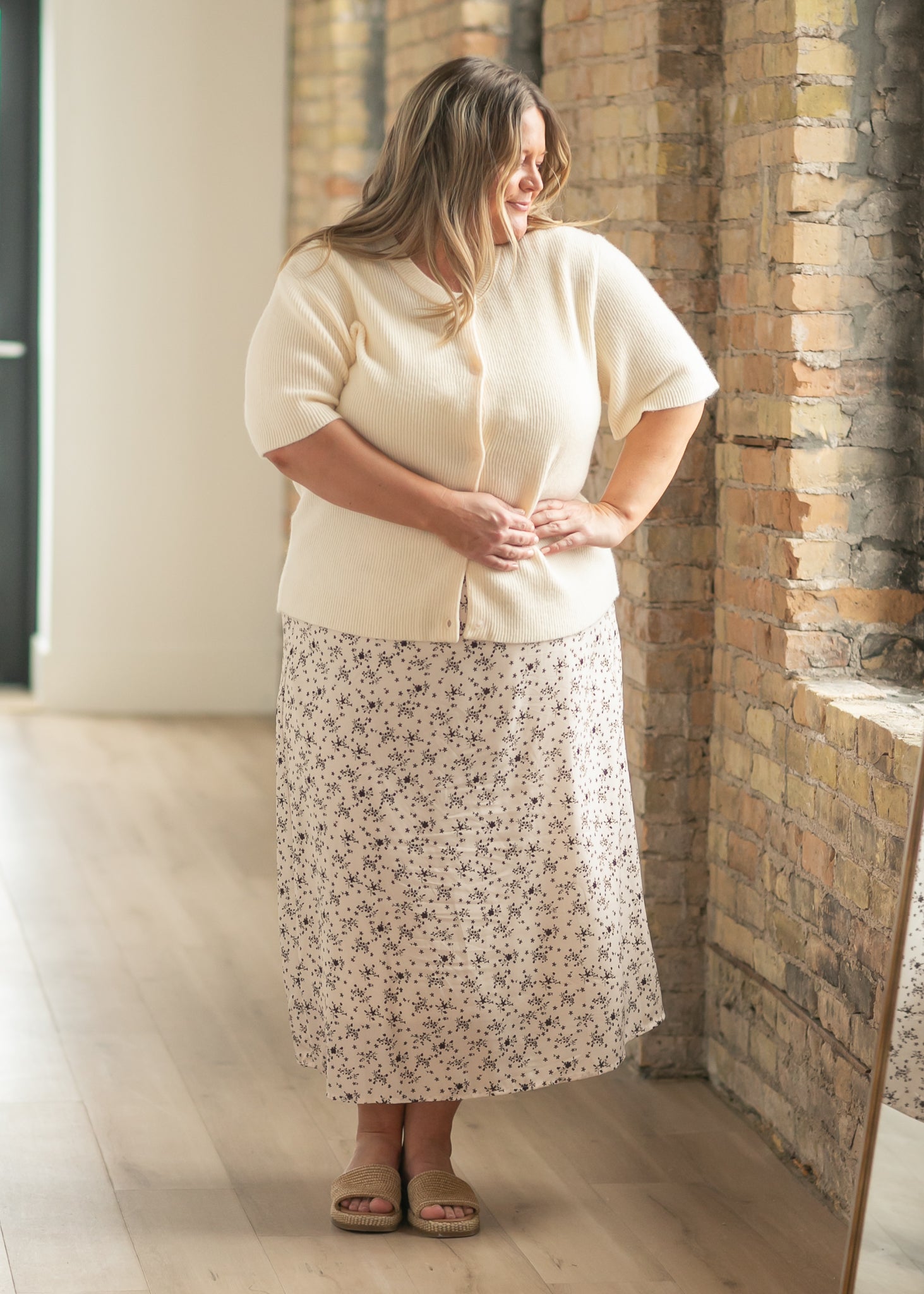 Zadie Ivory Short Sleeve Button Cardigan Top view 15