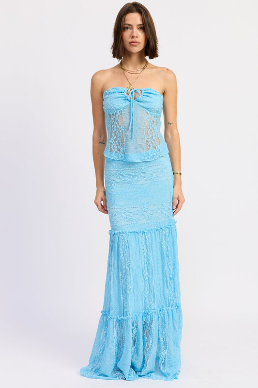 Zara Maxi Skirt in Baby blue - Zara Maxi Skirt Set (dress)