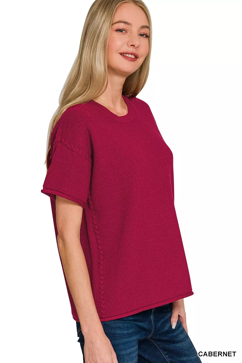 zenana viscose round Zenana Viscose Round Neck Top & Pants Set view 4 (top) - shop at us.meeeshop