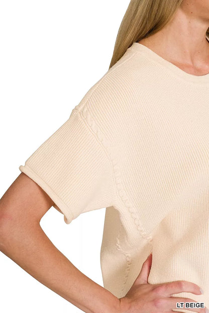 zenana viscose round Zenana Viscose Round Neck Top & Pants Set view 6 (top) - shop at us.meeeshop