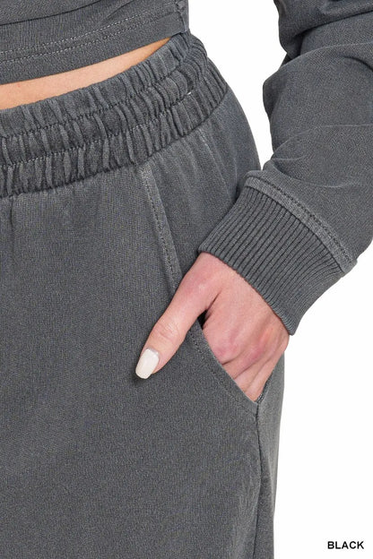 zenana washed terry Zenana Washed F/terry Round Neck Pullover & Pants Set view 9 (bottom) - shop at us.meeeshop