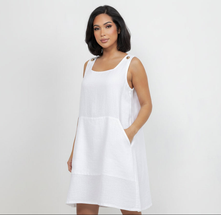 Zizi Tunic with Pocket! 100% Cotton Gauze in Acacia/ OSFM - Tunic Gauze Dress (top)