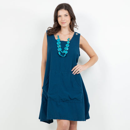 Zizi Tunic with Pocket! 100% Cotton Gauze in Coffee/ OSFM view 6 - Tunic Gauze Dress (top)