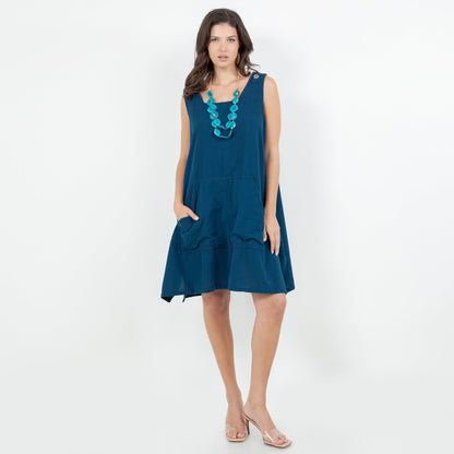 Zizi Tunic with Pocket! 100% Cotton Gauze in Eggplant/ OSFM view 9 - Tunic Gauze Dress (top)