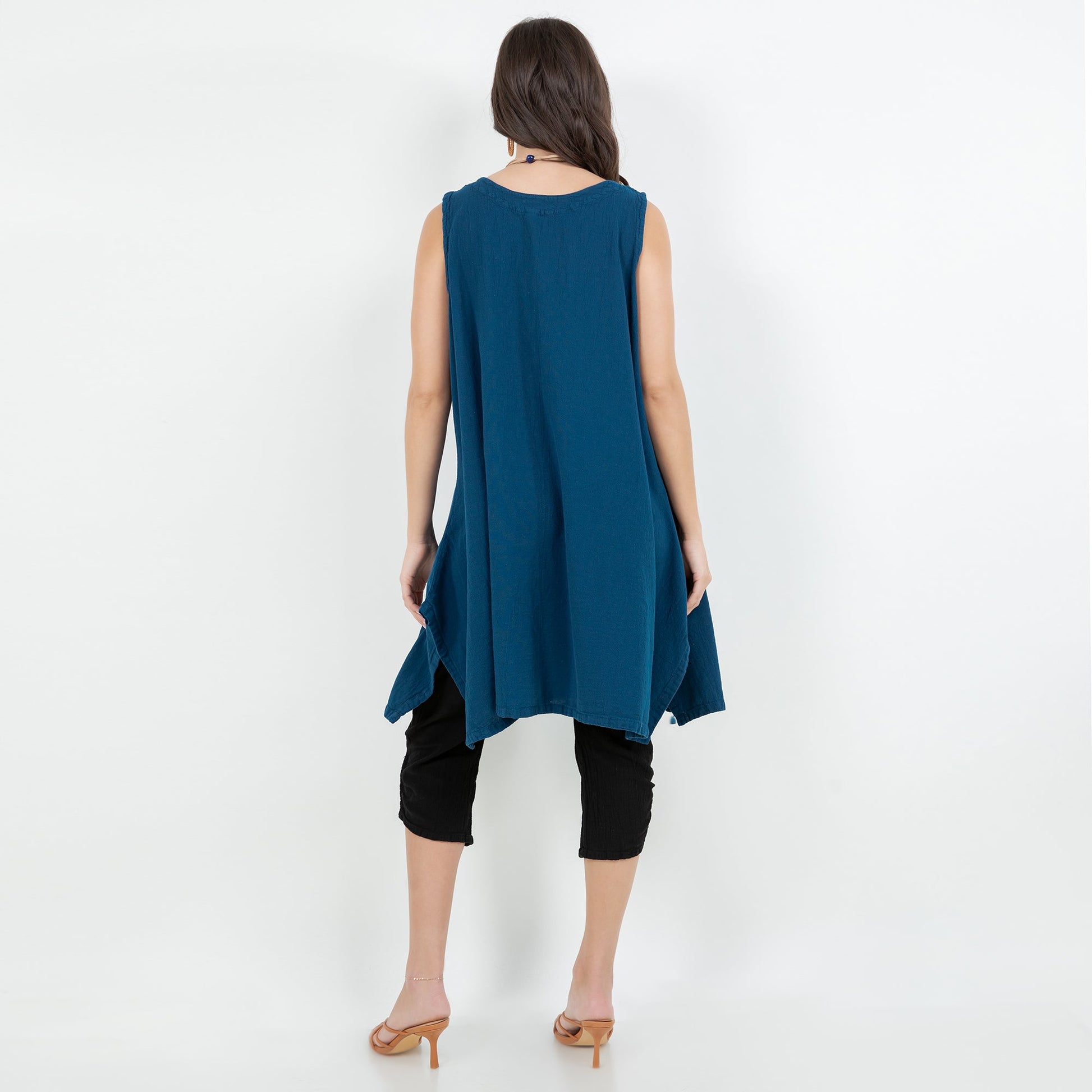 Zizi Tunic with Pocket! 100% Cotton Gauze in Island/ OSFM view 15 - Tunic Gauze Dress (top)