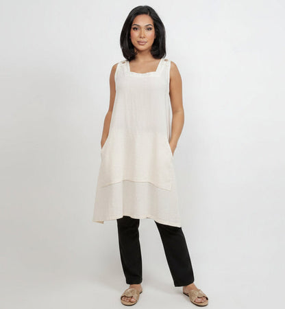 Zizi Tunic with Pocket! 100% Cotton Gauze in Magenta/ OSFM view 19 - Tunic Gauze Dress (top)
