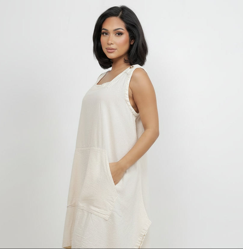 Zizi Tunic with Pocket! 100% Cotton Gauze in Olive/ OSFM view 22 - Tunic Gauze Dress (top)