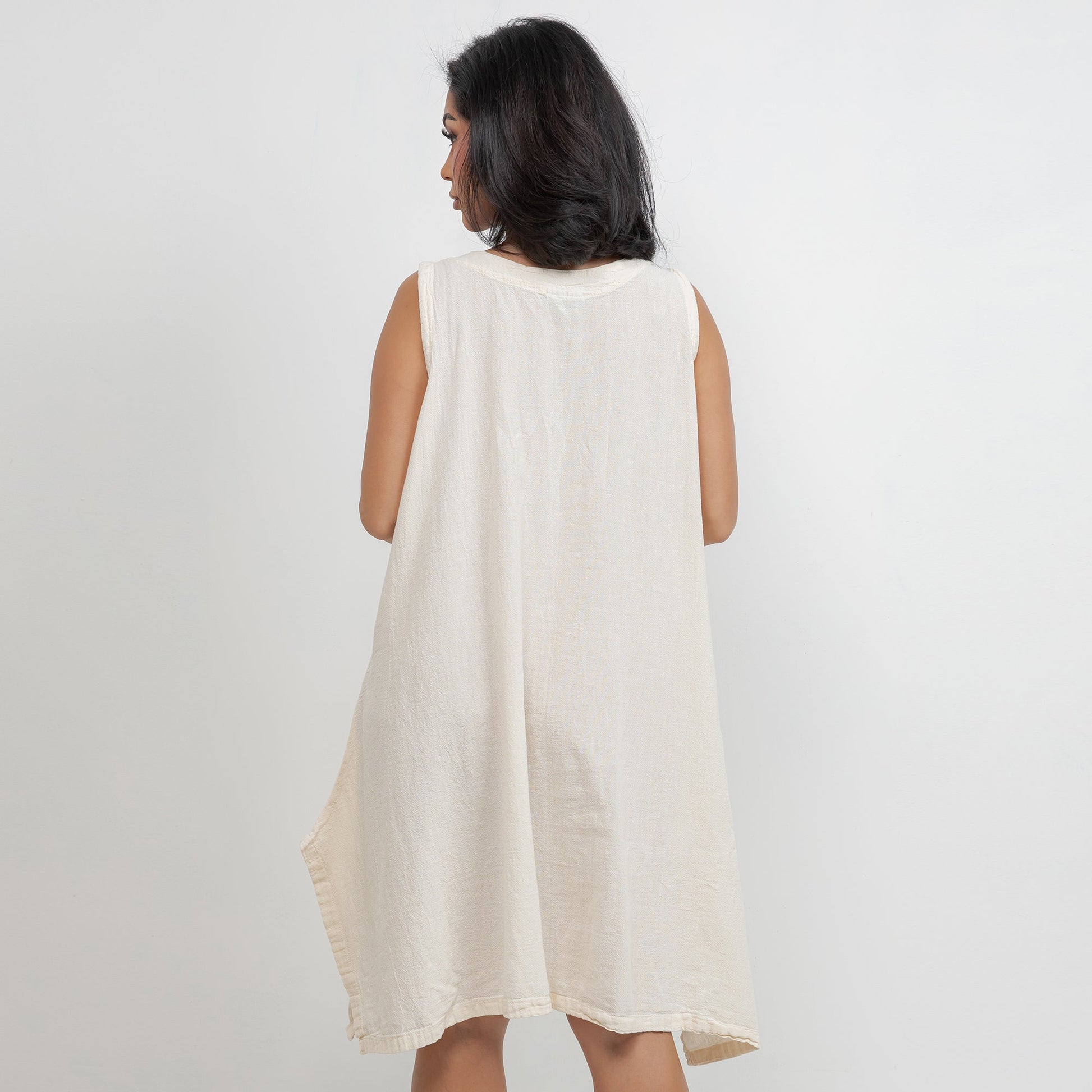 Zizi Tunic with Pocket! 100% Cotton Gauze in Peach Pink/ OSFM view 23 - Tunic Gauze Dress (top)