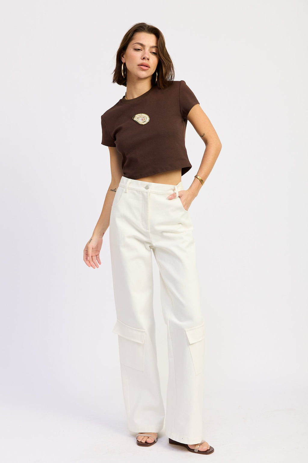 Zuleika Baby Tee Oat view 4 (top) - baby tee, zuleika baby tee - shop at us.meeeshop
