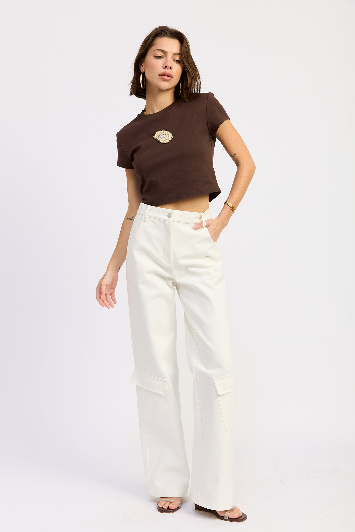 Zuleika Baby Tee Oat view 4 (top) - baby tee, zuleika baby tee - shop at us.meeeshop
