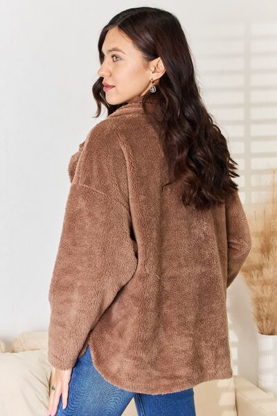 Culture Code Double Breasted Fuzzy Coat | us.meeeshop
