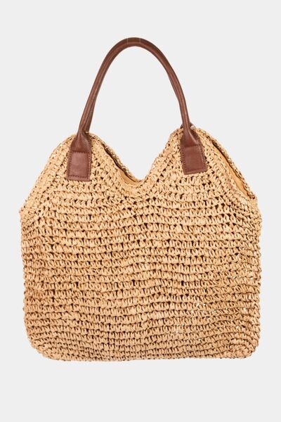 Fame Straw Braided Faux Leather Strap Shoulder Bag | us.meeeshop