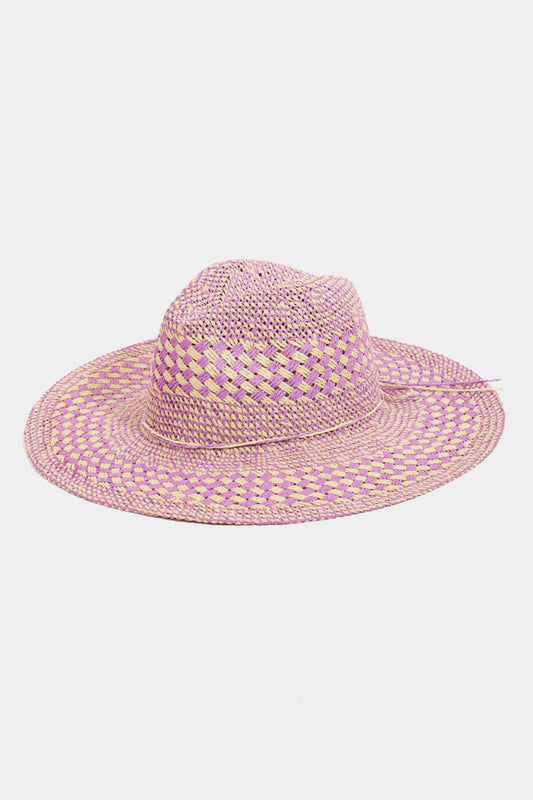 Fame Checkered Straw Weave Sun Hat | us.meeeshop
