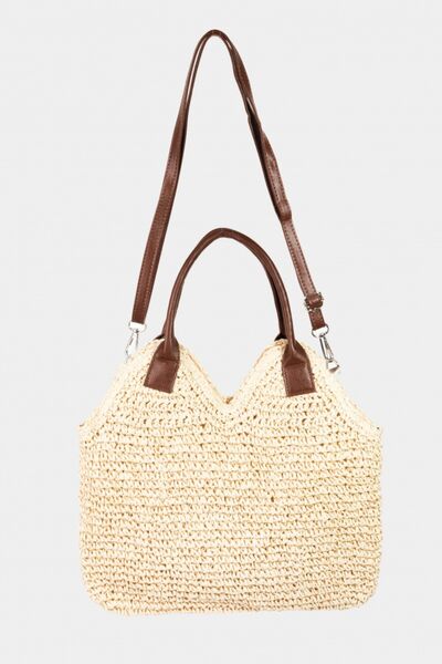 Fame Straw Braided Faux Leather Strap Shoulder Bag | us.meeeshop