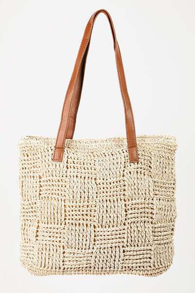 Fame Braided Faux Leather Strap Tote Bag | us.meeeshop