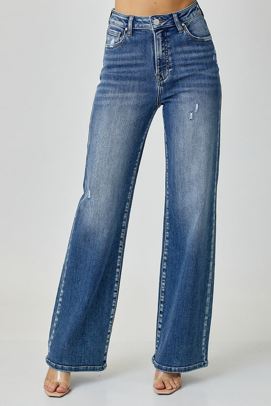 RISEN High Waist Wide Leg Jeans | us.meeeshop
