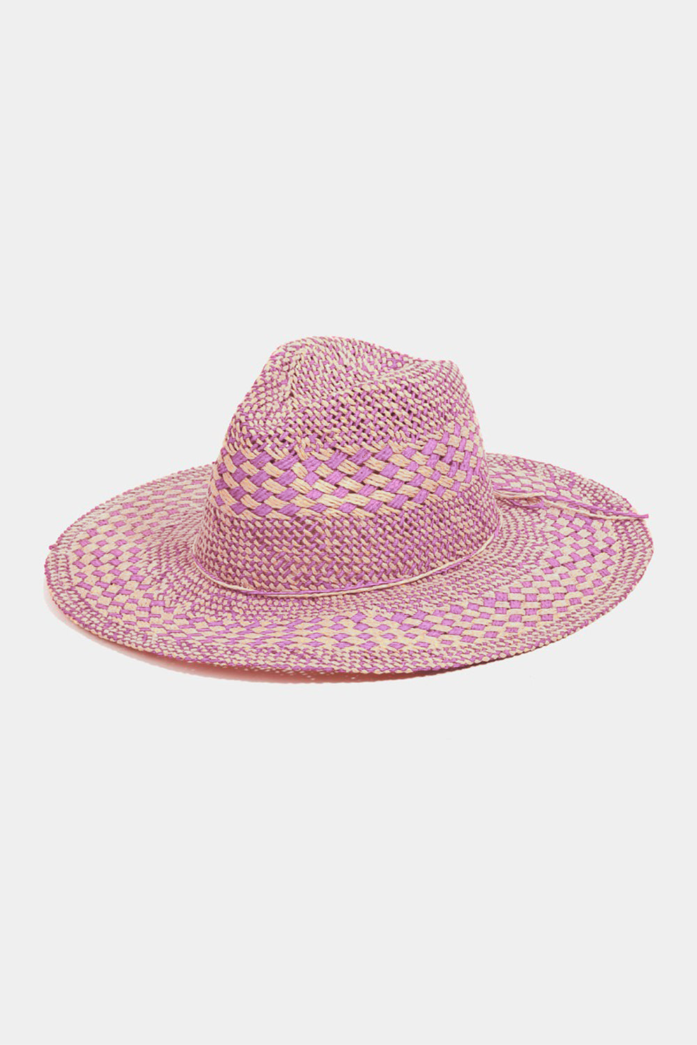 Fame Checkered Straw Weave Sun Hat | us.meeeshop