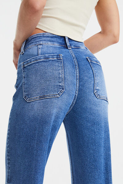 BAYEAS Full Size Raw Hem High Waist Wide Leg Jeans | us.meeeshop