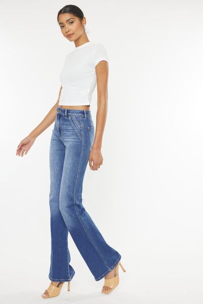 Kancan Ultra High Waist Gradient Flare Jeans | us.meeeshop