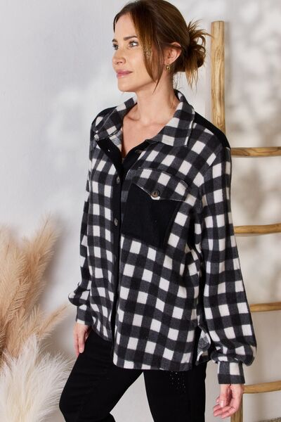 Hailey & Co Plaid Button Up Jacket In Black | us.meeeshop